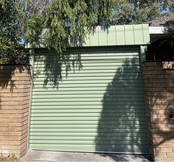 Gliderol Roller Door, Colorbond Pale Eucalypt with Taper