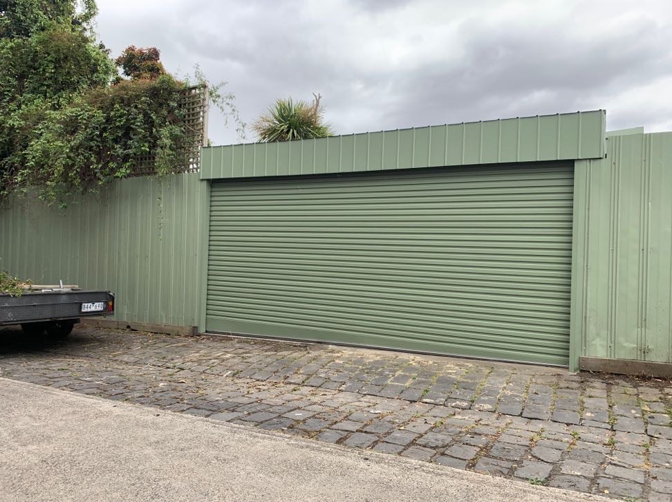 Gliderol Roller Door, Colorbond Pale Eucalypt with Taper