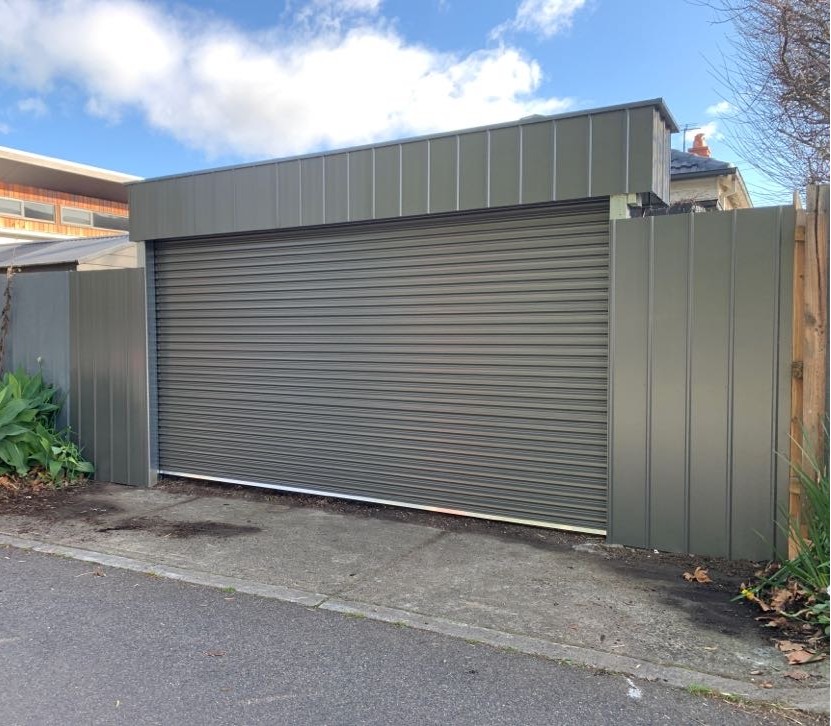 Taurean Roller Door, Colorbond Woodland Grey with Canopy