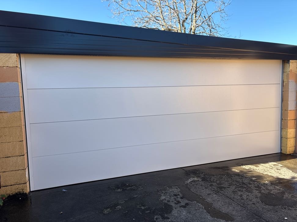 Custom Clad Tilt Door Surfmist Color Bond Merlin Commander Elite Garage Door Opener