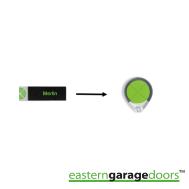 E950M Merlin 4 Button Slider Remote DISCONTINUED PRODUCT – REPLACEMENT PRODUCT E970M Merlin 4 Button Key Ring Remote